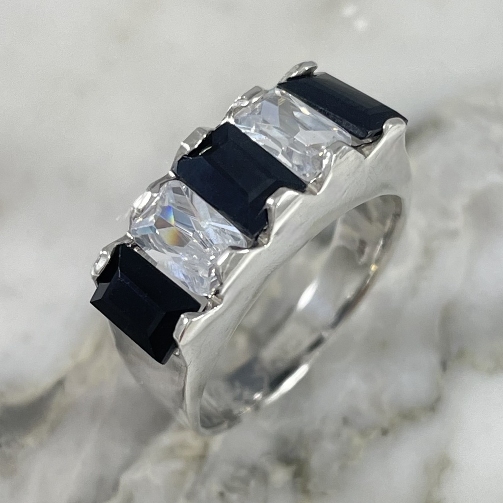 Anillo Baguettes Bicolor