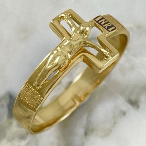 INRI Cross Silhouette Matte Ring