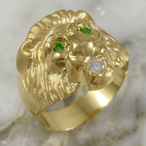 Matte Finish Lion Ring